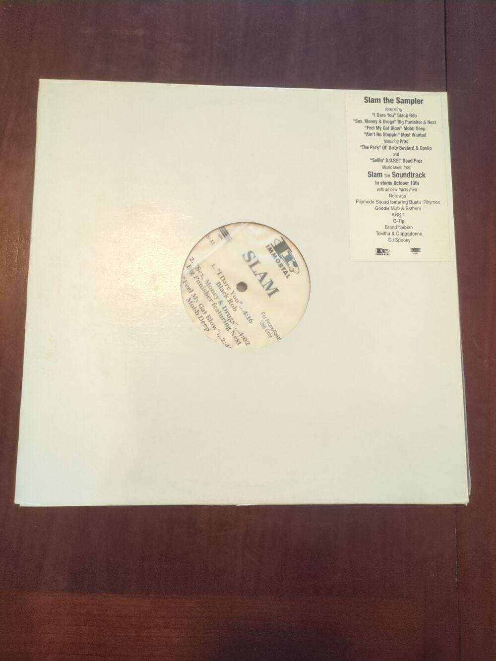 Slam Soundtrack 12” E.P. Various Promo - Black Rob, Dead Prez Vinyl